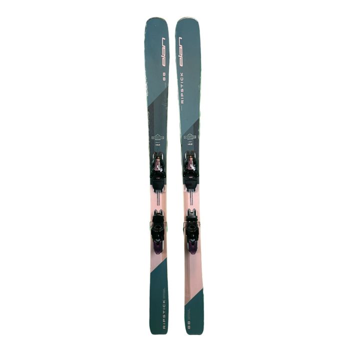 Elan Ripstick 88 W Ski - 2022: Zwei Skier mit Bindungen, Ansicht von oben.