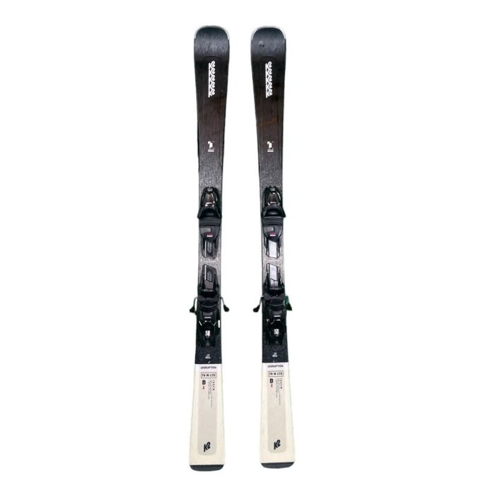 K2 Disruption 76 W LTD Skier – Ansicht von oben mit Bindungen.