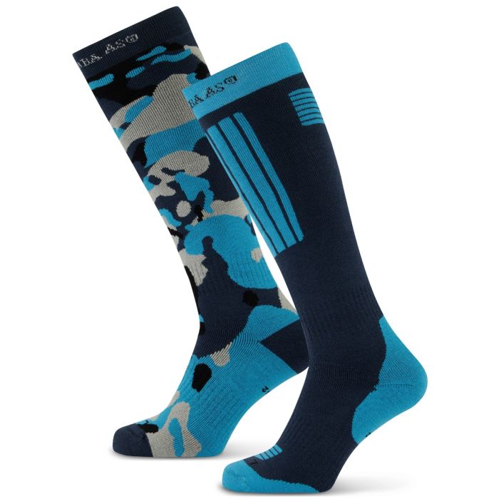 PB040115 Socken – Moderner Camouflage-Look in Blau- und Grautönen.