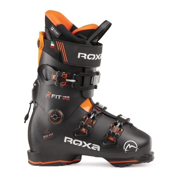 Roxa R/Fit Hike 90 RTL Skischuh – Detailansicht der Schale und Schnallen.