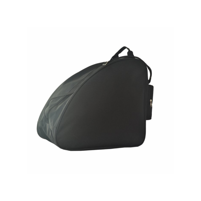Schoenentas – schwarze Tasche für Sportschuhe oder andere Schuhe, Seitenansicht.