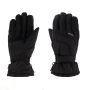 SIGL-198-10: Schwarze Sinner Handschuhe, Vorder- und Rückansicht, mit Logo und Verschluss.