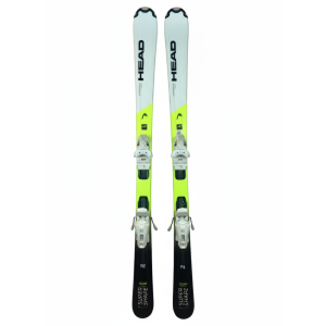 Head Team Supershape Easy Skier auf weißem Hintergrund, Bindungen inklusive.