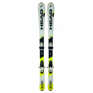 Head Team Supershape Ski – Ansicht von oben mit Bindungen und Design.