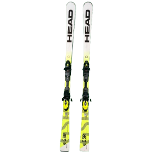 Head Worldcup Rebels e.GSR: Ski mit Bindungen, gelb-schwarze Farbgebung.